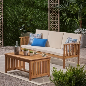 Outdoor Acacia Wood Sofa and Coffee Table Set - NH691803 clothes rack, garment rack