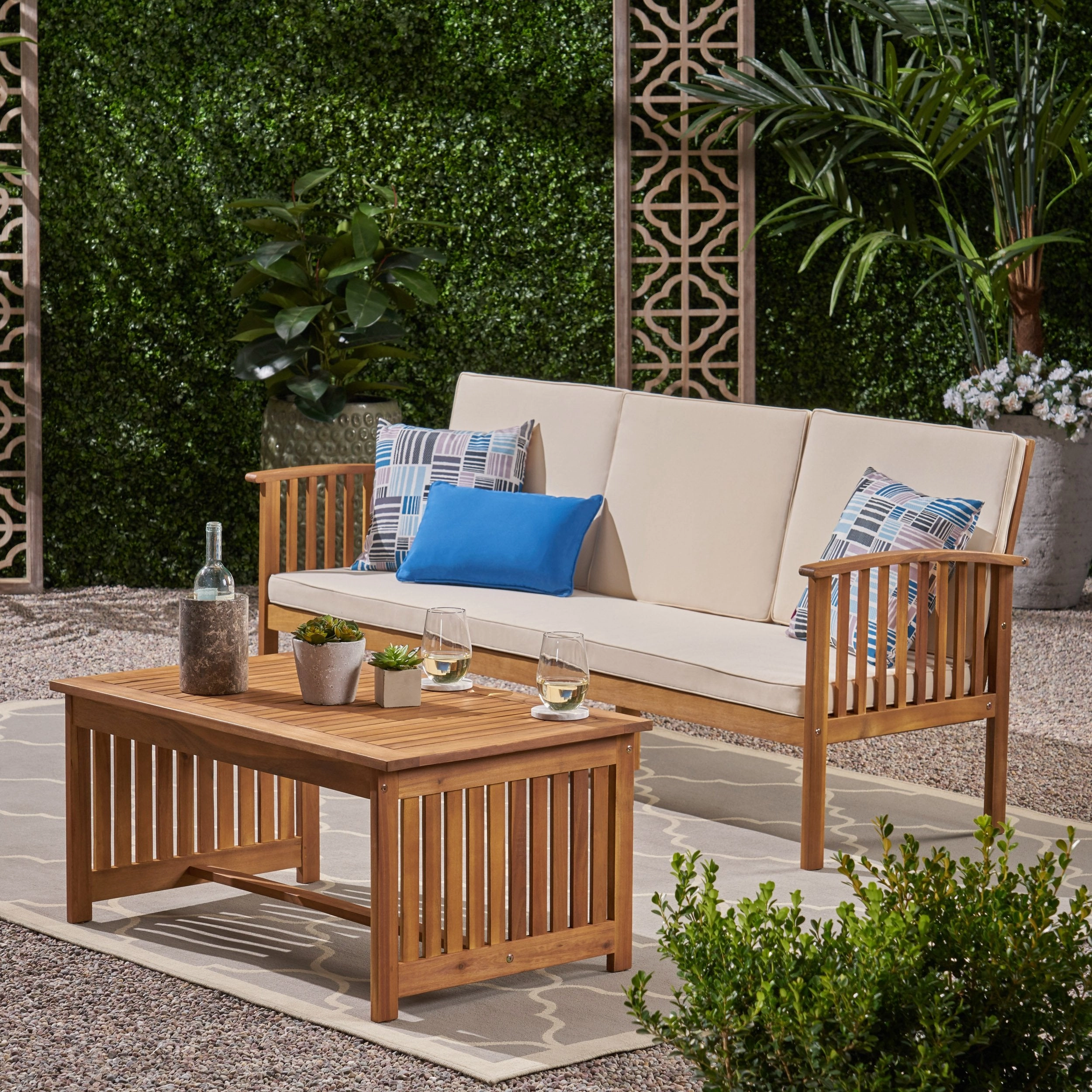Outdoor Acacia Wood Sofa and Coffee Table Set - NH691803 clothes rack, garment rack