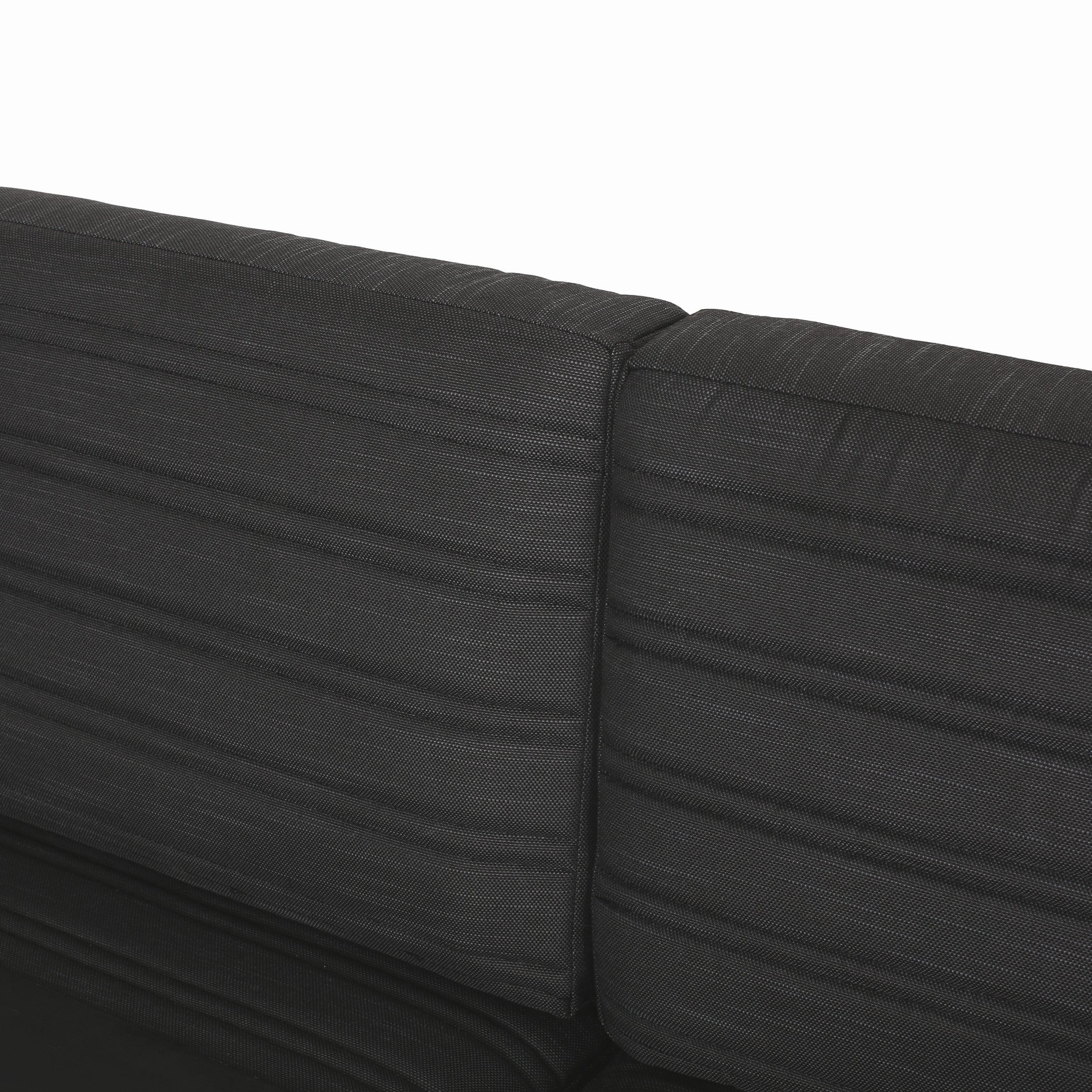 Outdoor Aluminum 3 Seater Sofa with Water Resistant Cushions, Black, Natural, and Dark Gray - NH258413