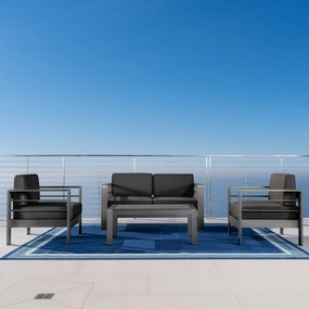 Outdoor Aluminum 4 Piece Loveseat Chat Set - NH287103 cushion cover, soft furnishing