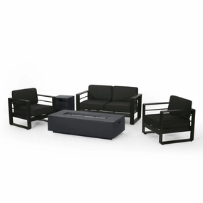 Outdoor Aluminum 4 Seater Chat Set with Fire Pit - NH785313 clothes rack, garment rack