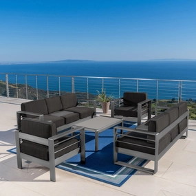 Outdoor Aluminum 5 Piece Chat Set with Water Resistant Cushions - NH387103 cushion cover, soft furnishing