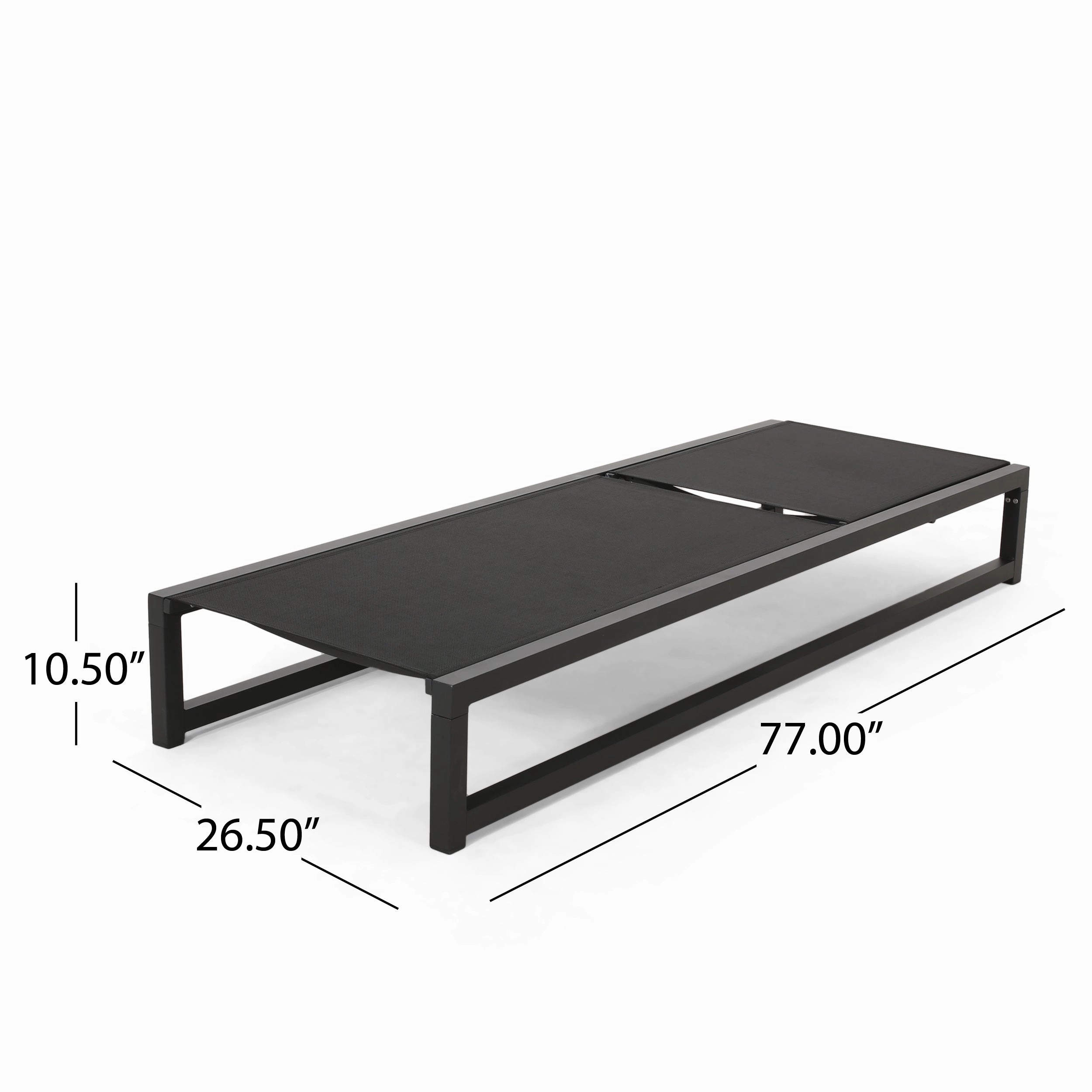Outdoor Aluminum Chaise Lounge with Mesh Seating