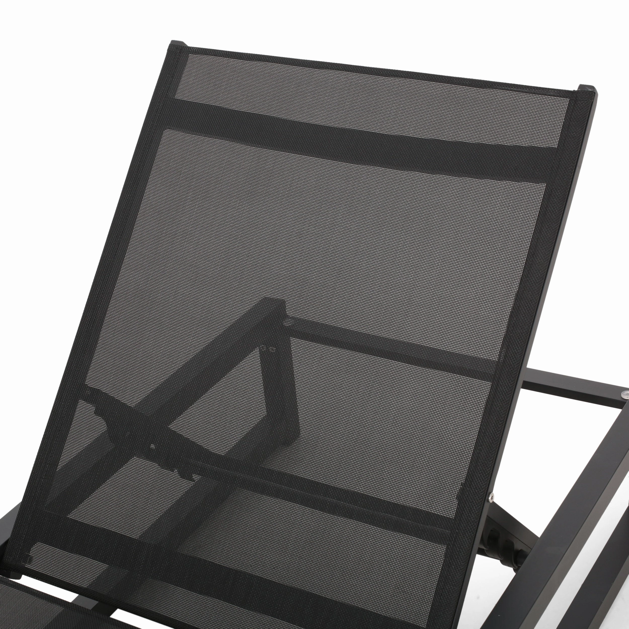 Outdoor Aluminum Chaise Lounge with Mesh Seating