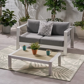 Outdoor Aluminum Club Chair and Coffee Table Set with Cushions - NH779803 clothes rack, garment rack