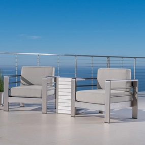 Outdoor Aluminum Club Chairs and Side Table Set with Cushions - NH463403 clothes rack, garment rack