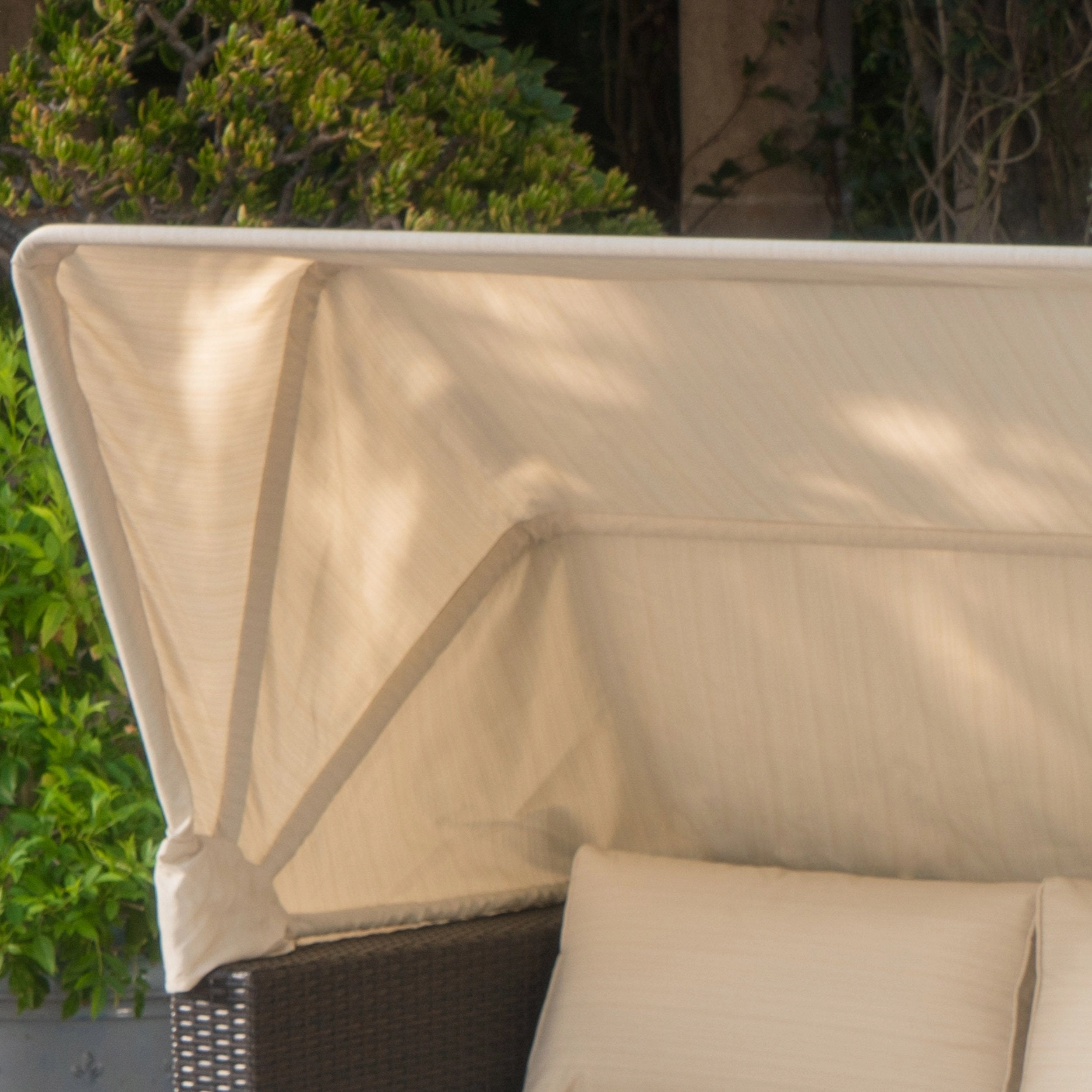 Outdoor Aluminum Framed Wicker Sofa with Water Resistant Canopy - NH091203