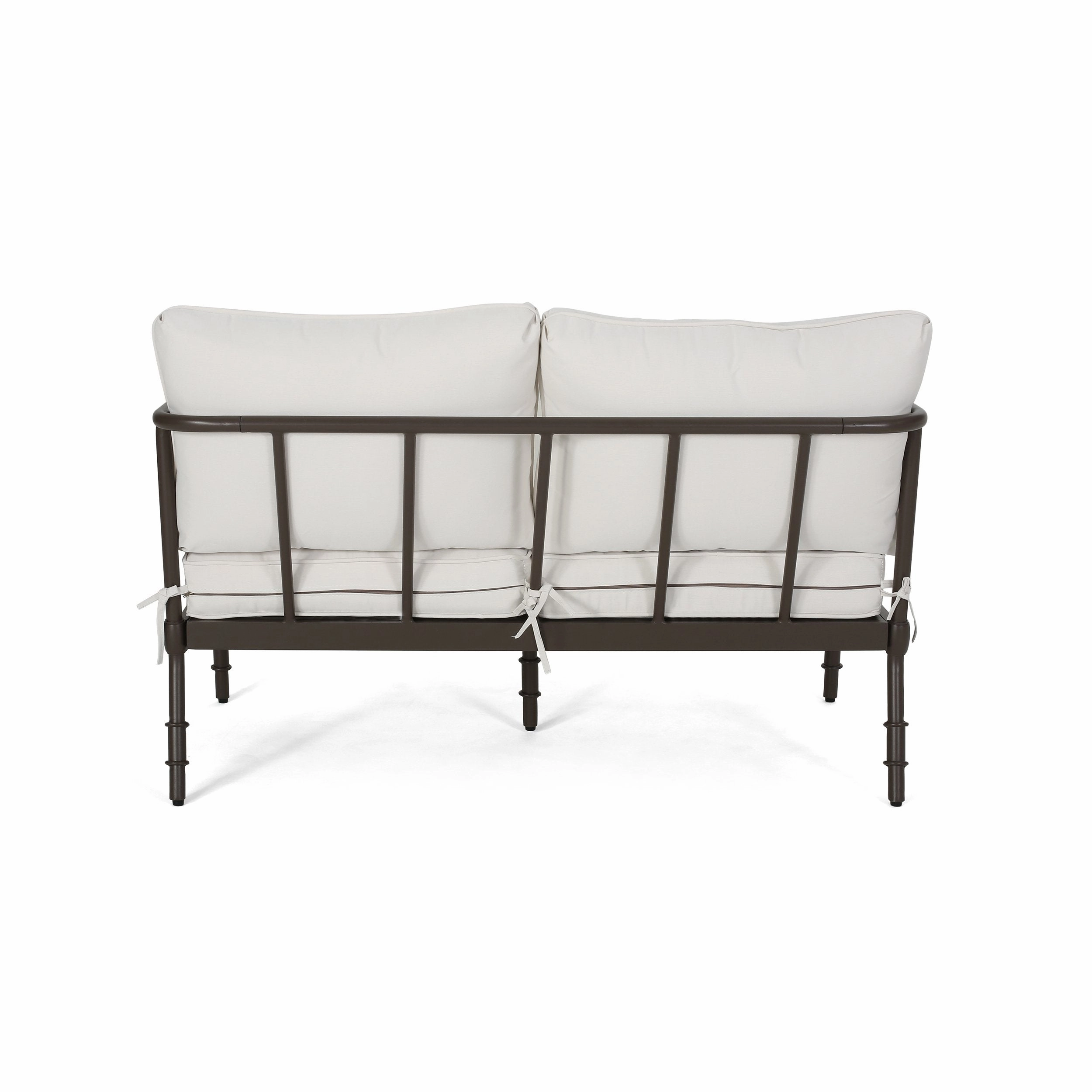 Outdoor Aluminum Loveseat and Coffee Table with Cushions - NH280903