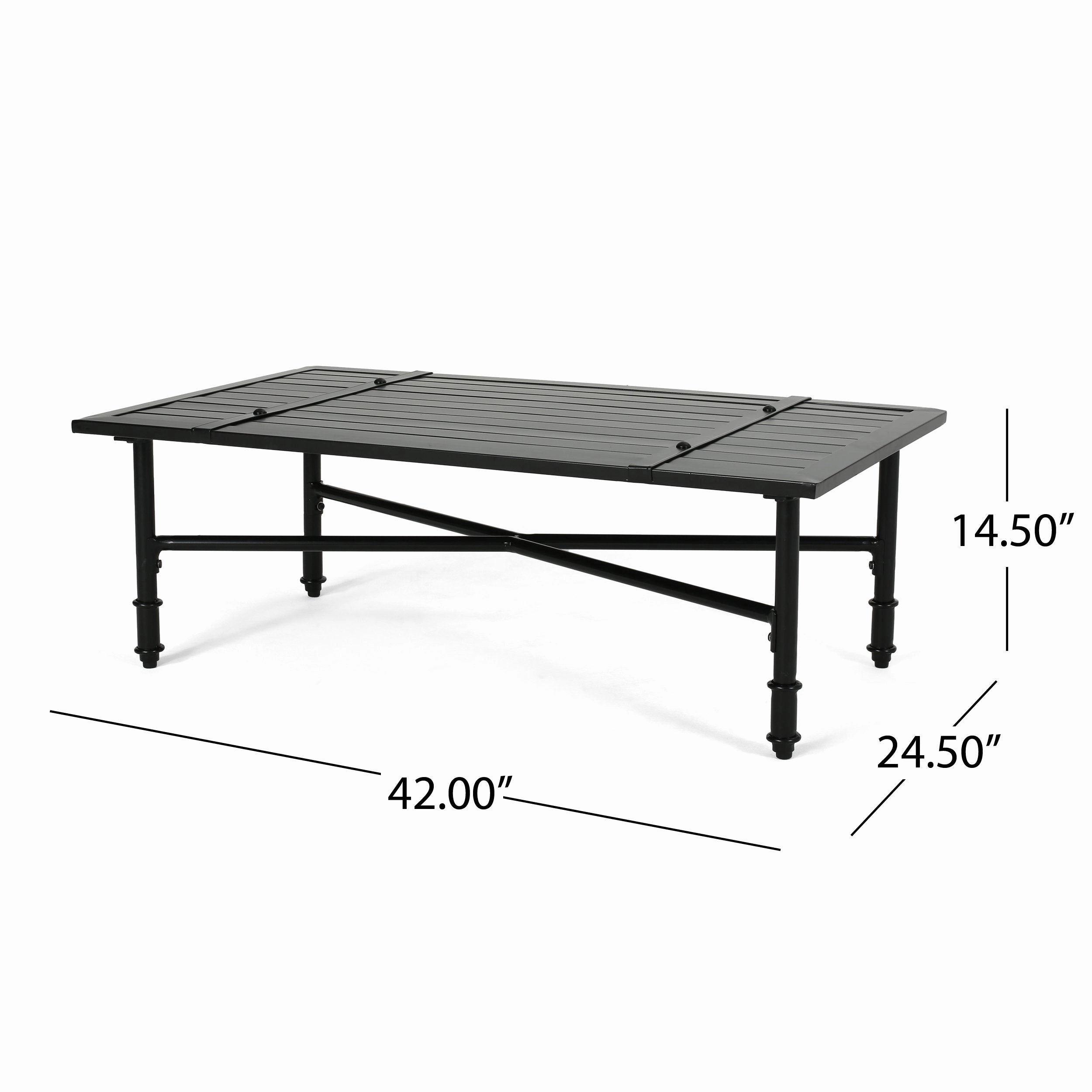 Outdoor Aluminum Loveseat and Coffee Table with Cushions - NH280903