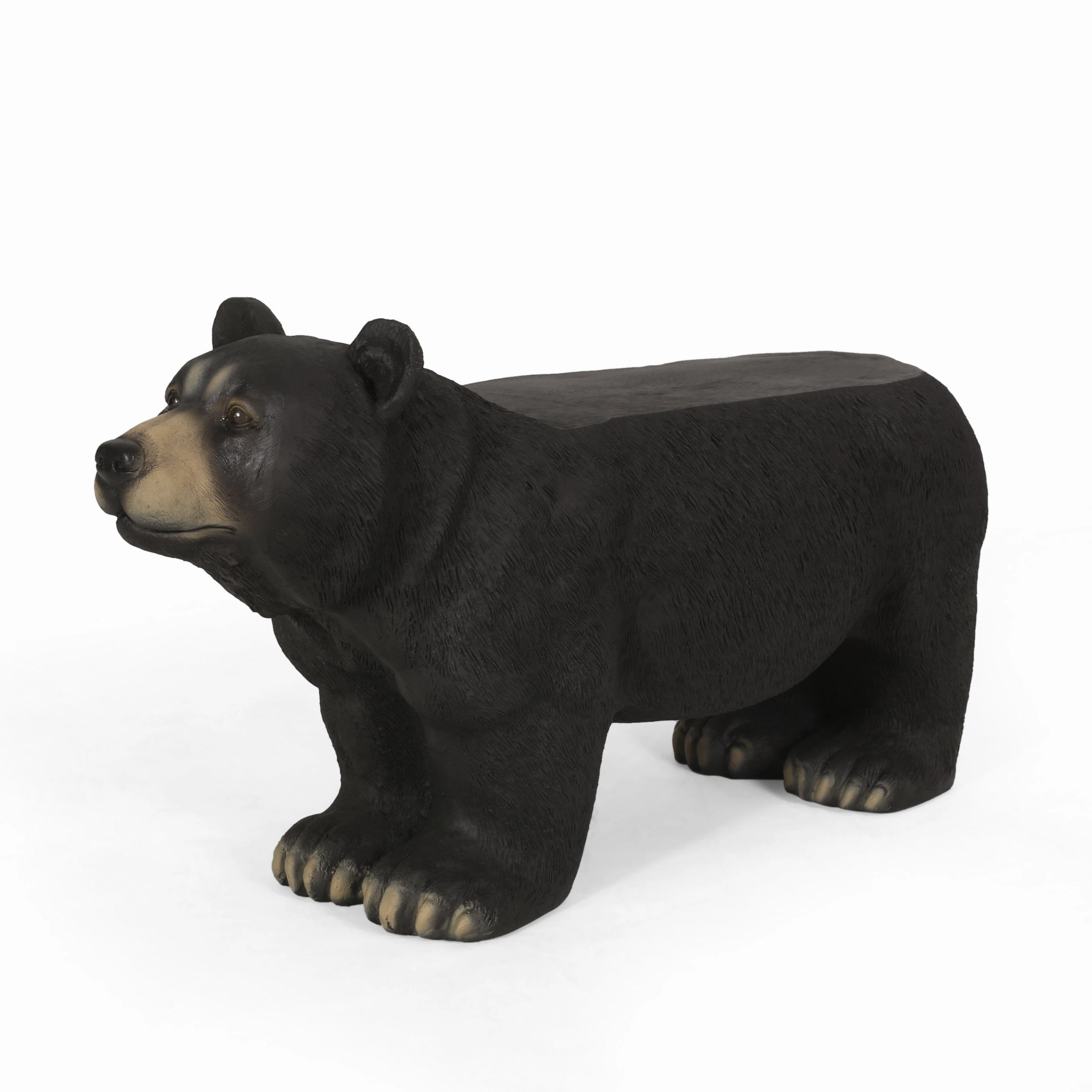 Outdoor Bear Garden Bench, Matte Black - NH595513 stair tread rug, stair mat