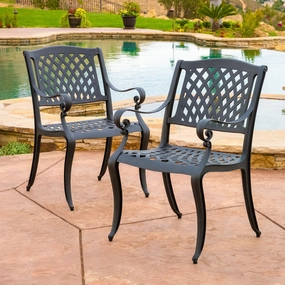 Outdoor Cast Aluminum Dining Chair (Set of 2) - NH070932 chandelier, pendant light