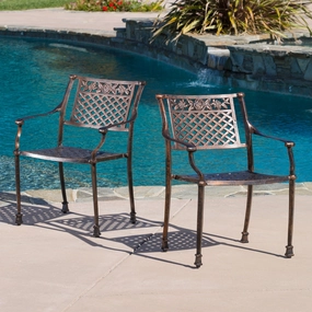 Outdoor Cast Aluminum Dining Chairs (Set of 2) - NH259492 chandelier, pendant light
