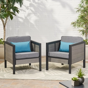 Outdoor Club Chair with Cushions (Set of 2) - NH474113 chandelier, pendant light