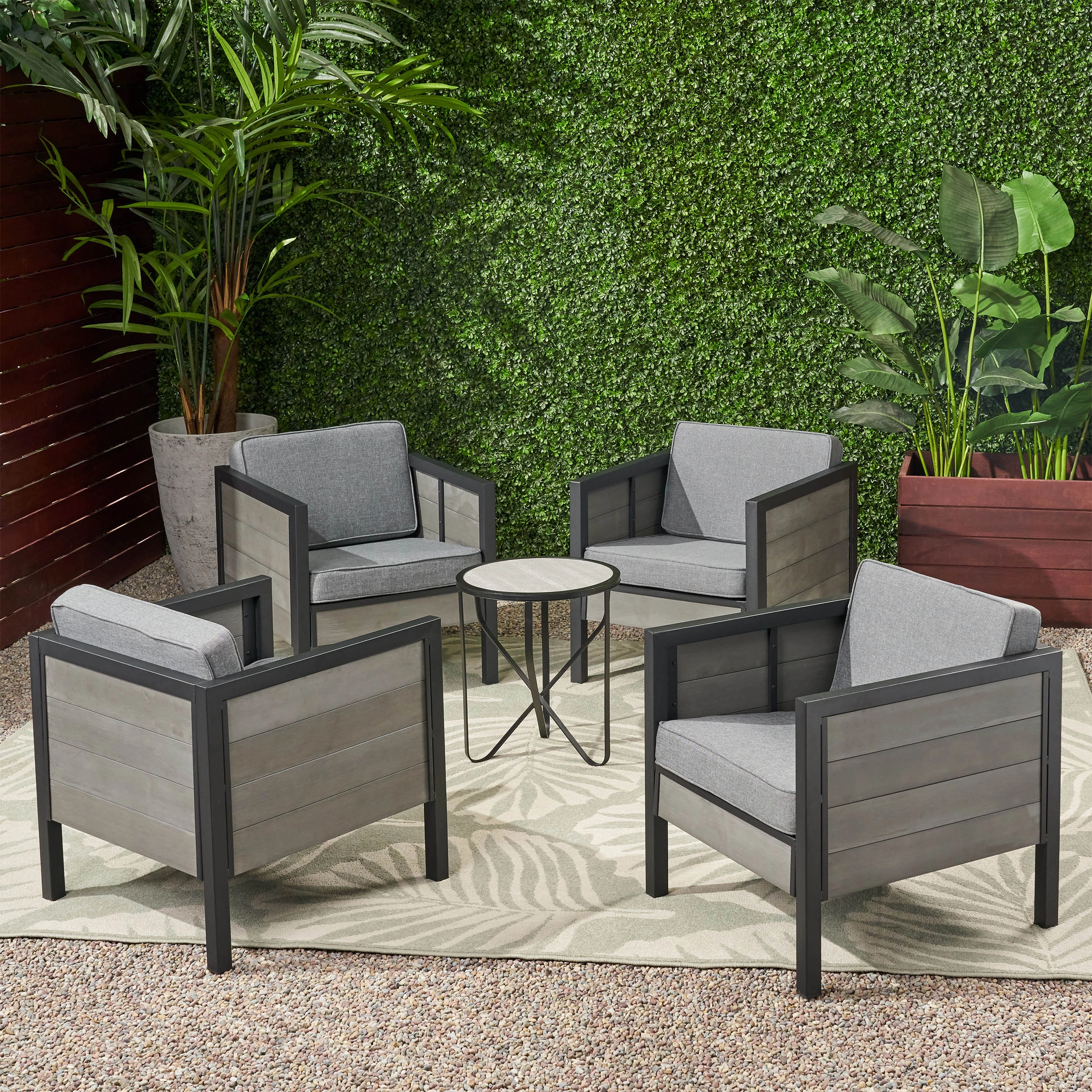 Outdoor Club Chair with Cushions (Set of 4) - NH261113 chandelier, pendant light