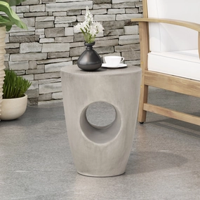Outdoor Contemporary Lightweight Concrete Accent Side Table - NH767213 coffee table, accent table