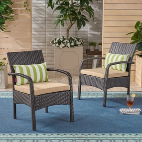 Outdoor Contemporary Wicker Club Chairs with Cushion (Set of 2) - NH908503 clothes rack, garment rack