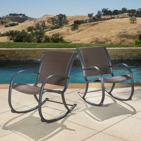 Outdoor Dark Brown Wicker Rocking Chairs - NH997592 chandelier, pendant light