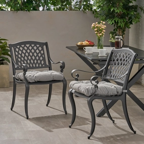 Outdoor Dining Chair with Cushion (Set of 2) - NH501013 chandelier, pendant light