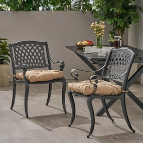 Outdoor Dining Chair with Cushion (Set of 2) - NH811013 chandelier, pendant light
