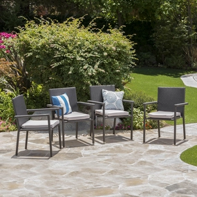 Outdoor Dining Chairs with Water Resistant Cushions (Set of 4) - NH528003 chandelier, pendant light