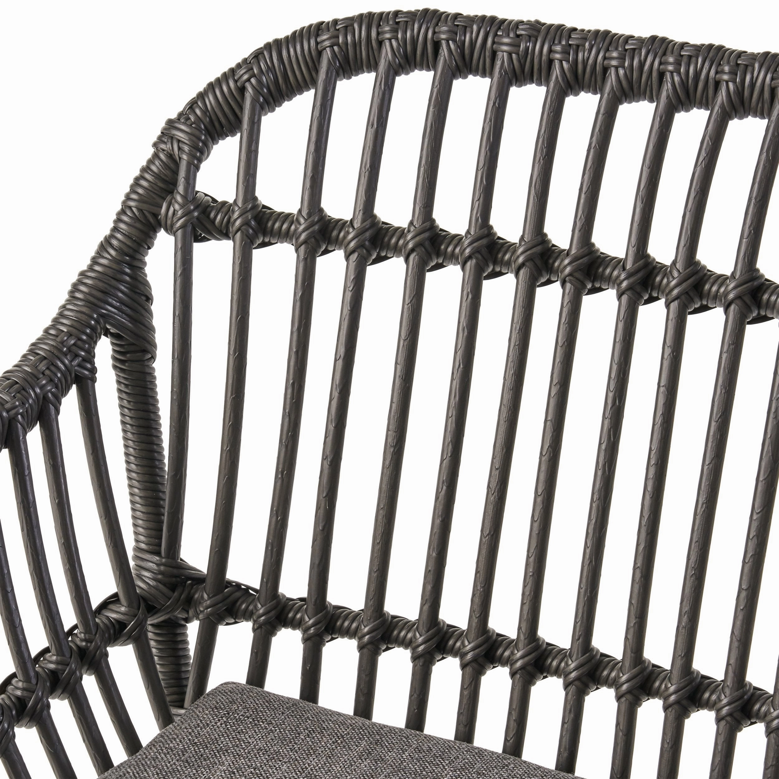 Outdoor Faux Wicker 2 Seater Chat Set with Tempered Glass Table - NH456903