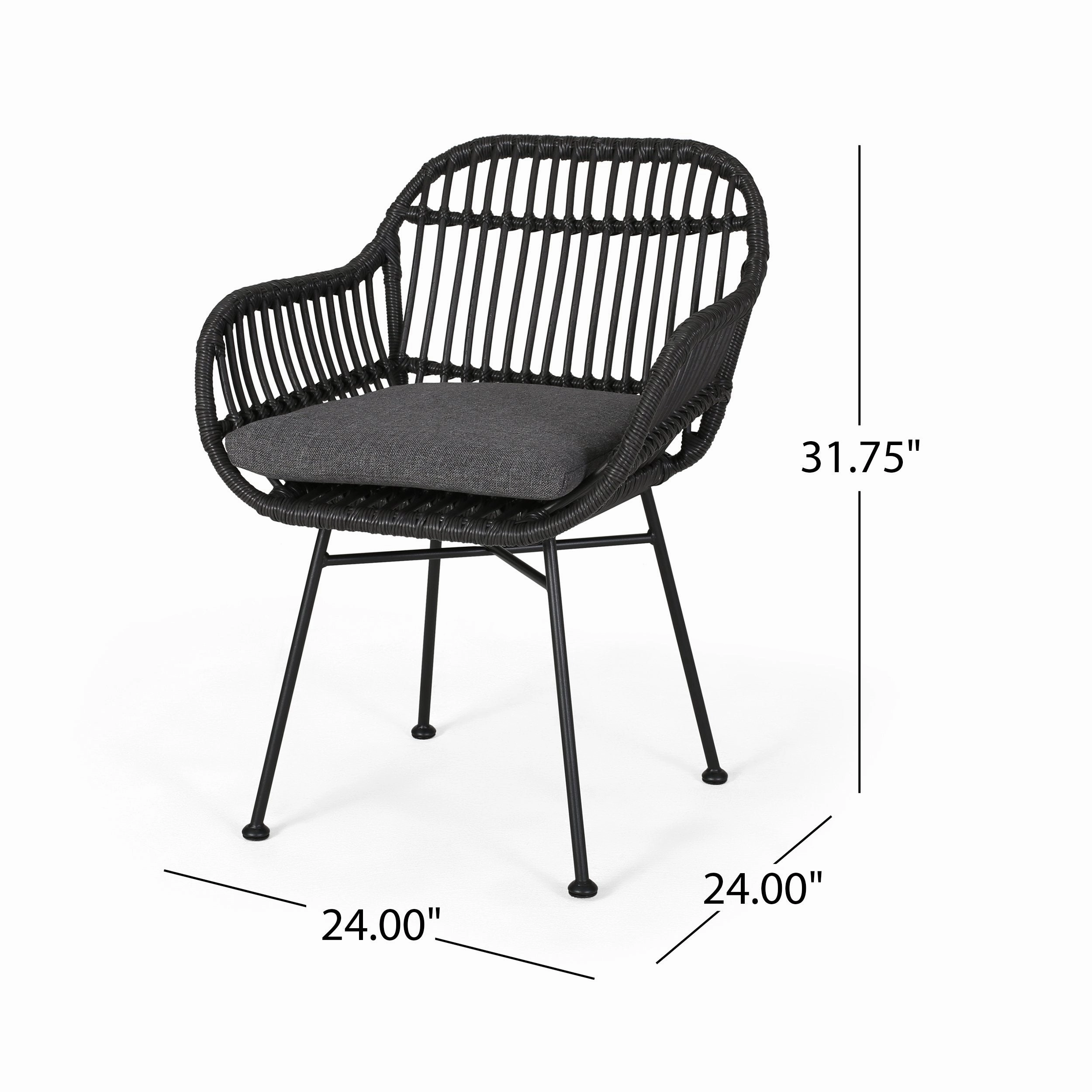 Outdoor Faux Wicker 2 Seater Chat Set with Tempered Glass Table - NH456903