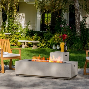 Outdoor Fire Table with Lava Rocks & Tank Holder - NH666692 floor chair, tatami chair