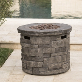Outdoor Gray Circular Fire Pit - 40,000 BTU - NH122303 floor chair, tatami chair