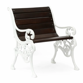 Outdoor Handcrafted Mango Wood Chair, Rustic Brown and White - NH229413 chandelier, pendant light