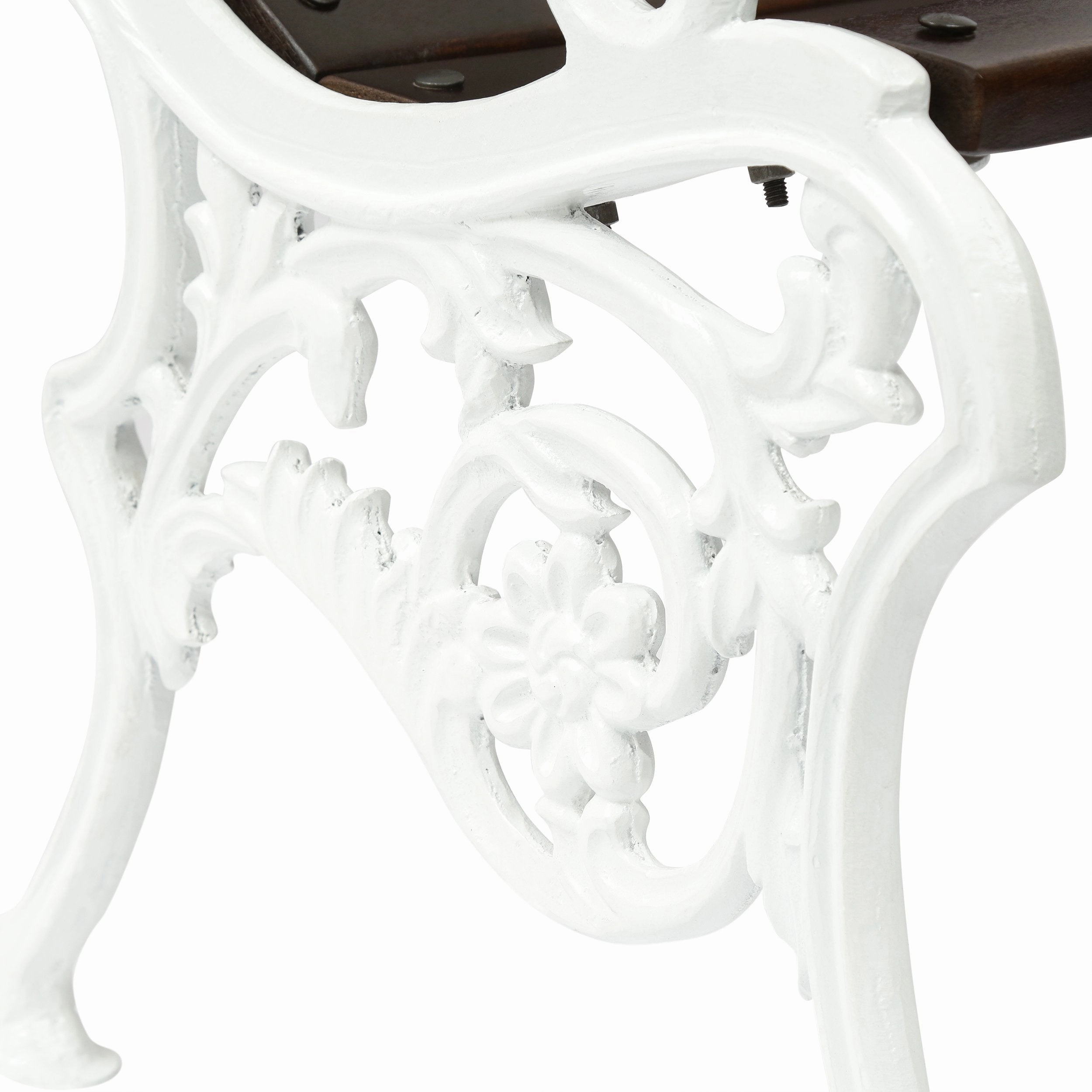 Outdoor Handcrafted Mango Wood Chair, Set of 2, Rustic Brown and White - NH571513
