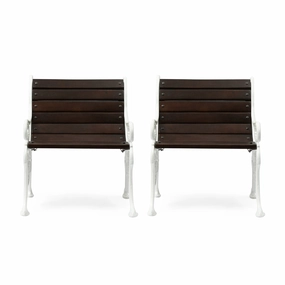 Outdoor Handcrafted Mango Wood Chair, Set of 2, Rustic Brown and White - NH571513 chandelier, pendant light