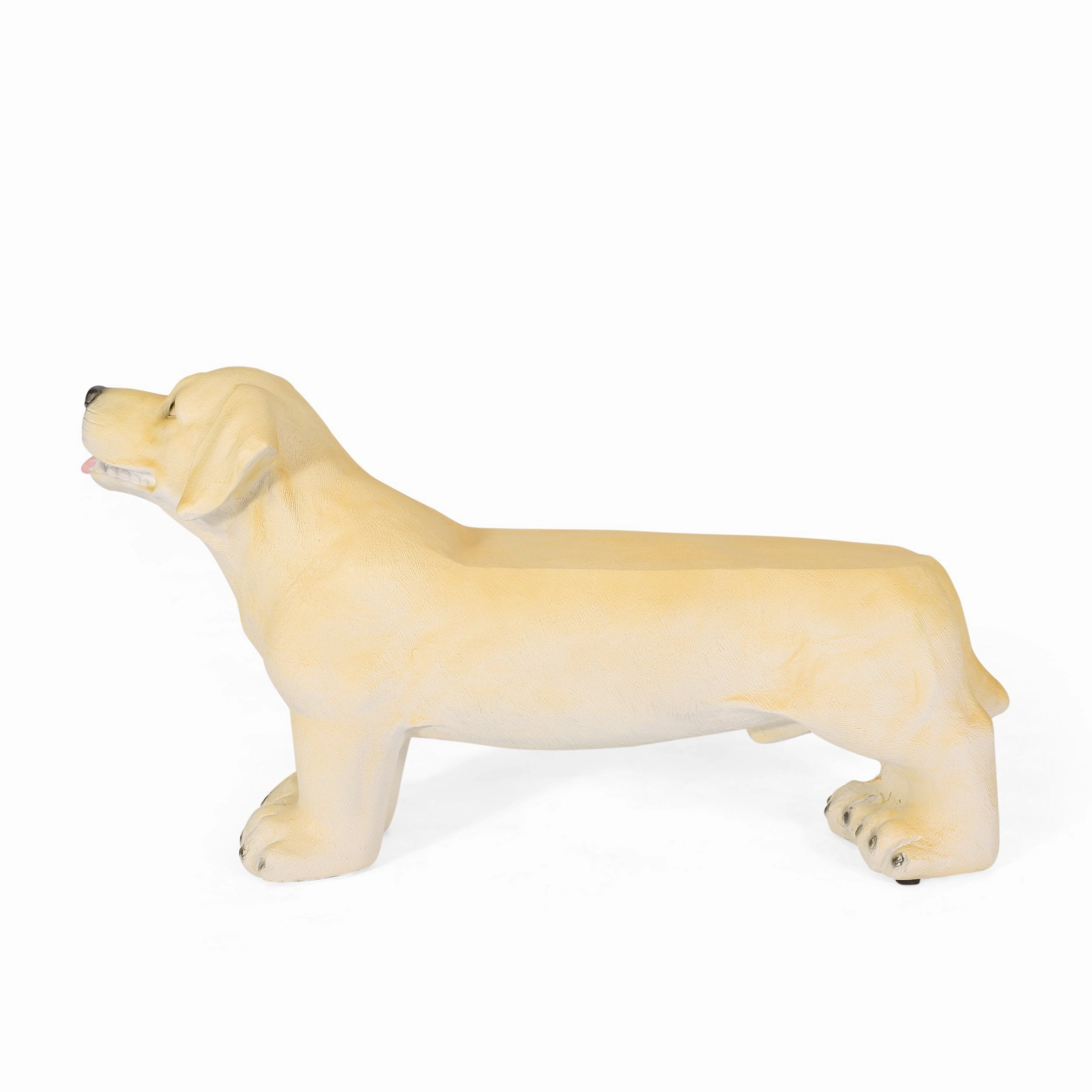 Outdoor Labrador Dog Garden Bench, Light Brown - NH695513