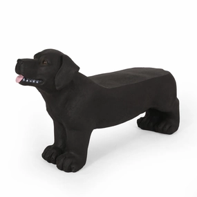 Outdoor Labrador Dog Garden Bench, Matte Black - NH495513 stair tread rug, stair mat