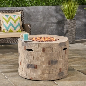 Outdoor Lightweight Concrete Circular Fire Pit - NH365603 floor chair, tatami chair