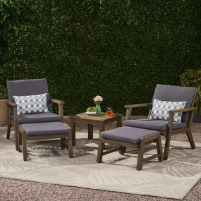 Outdoor Mid-Century Modern Acacia Wood 2 Seater Chat Set with Ottomans - NH251213 clothes rack, garment rack