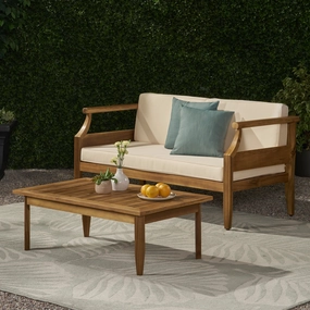Outdoor Mid-Century Modern Acacia Wood Loveseat Set - NH361213 clothes rack, garment rack