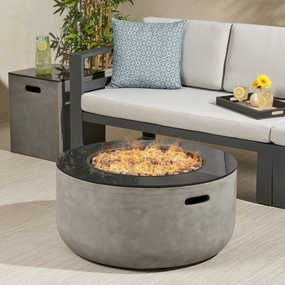 Outdoor Modern 31-Inch Circular Fire Pit with Tank Holder - NH664113 floor chair, tatami chair