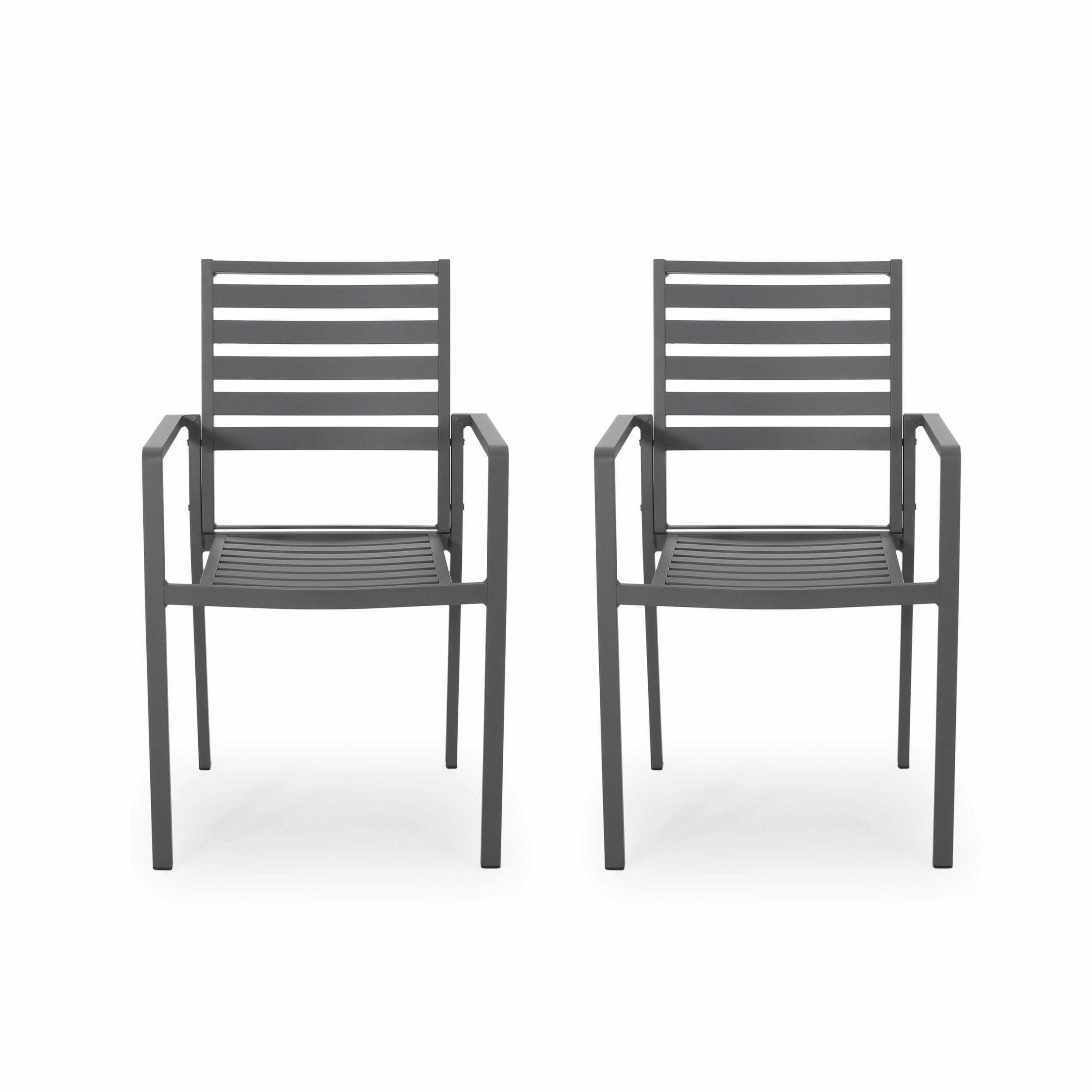 Outdoor Modern Aluminum Dining Chair (Set of 2) - NH958013