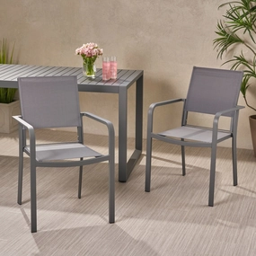 Outdoor Modern Aluminum Dining Chair with Mesh Seat (Set of 2) - NH728013 chandelier, pendant light