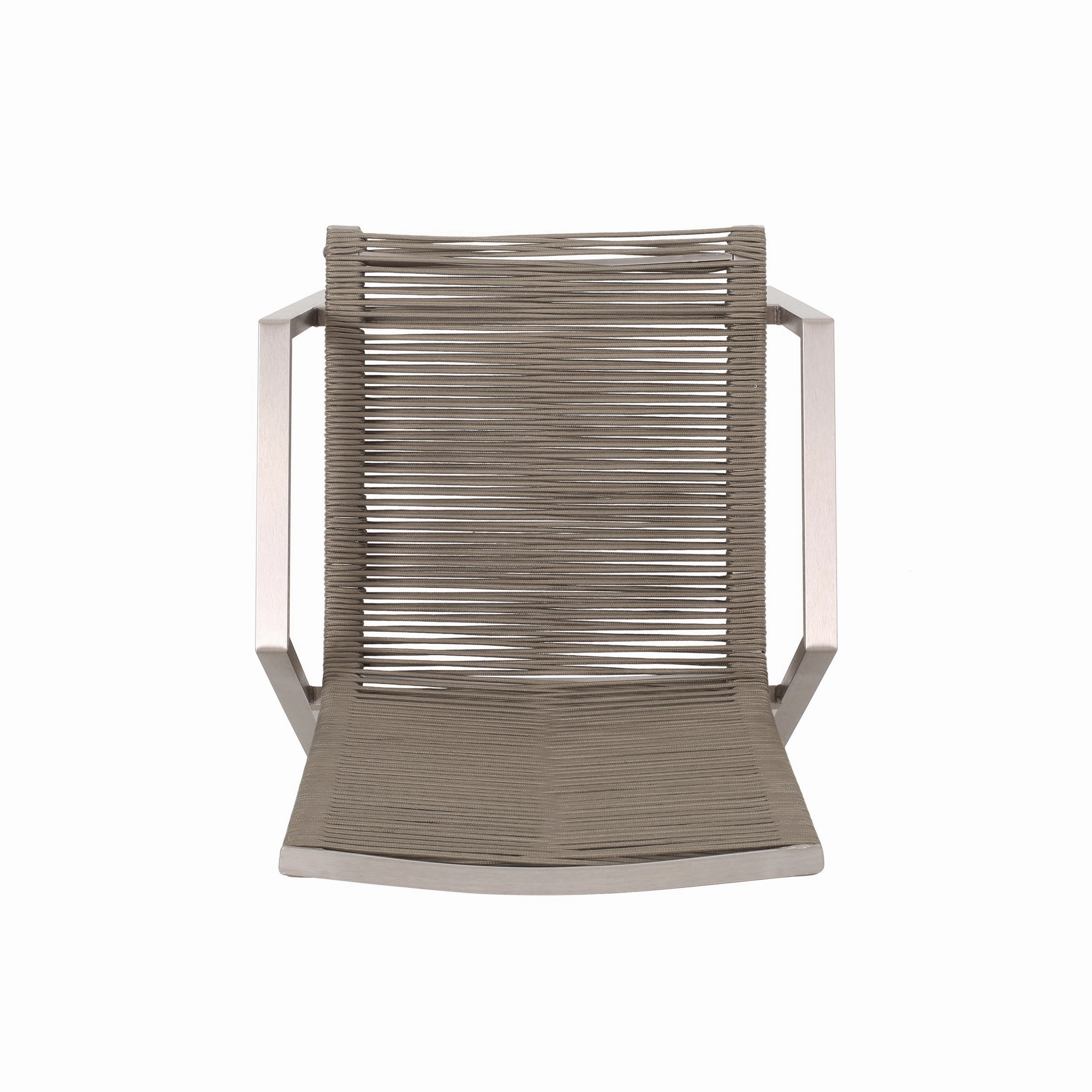 Outdoor Modern Aluminum Dining Chair with Rope Seat (Set of 2) - NH848013