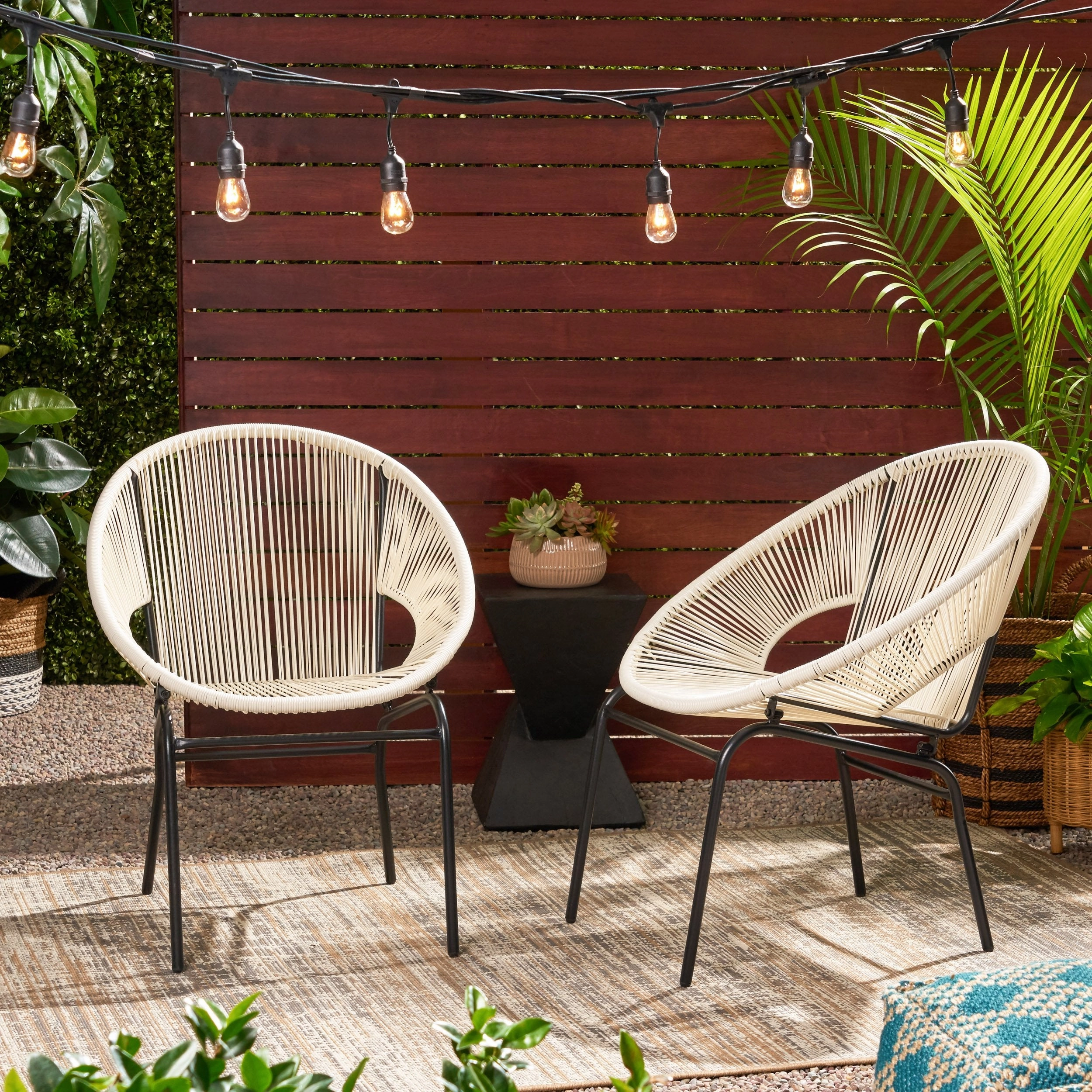 Outdoor Modern Faux Rattan Club Chair (Set of 2) - NH760113 chandelier, pendant light