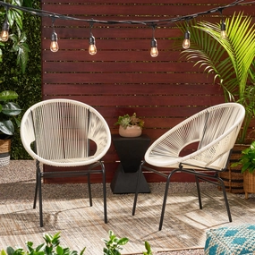 Outdoor Modern Faux Rattan Club Chair (Set of 2) - NH760113 chandelier, pendant light