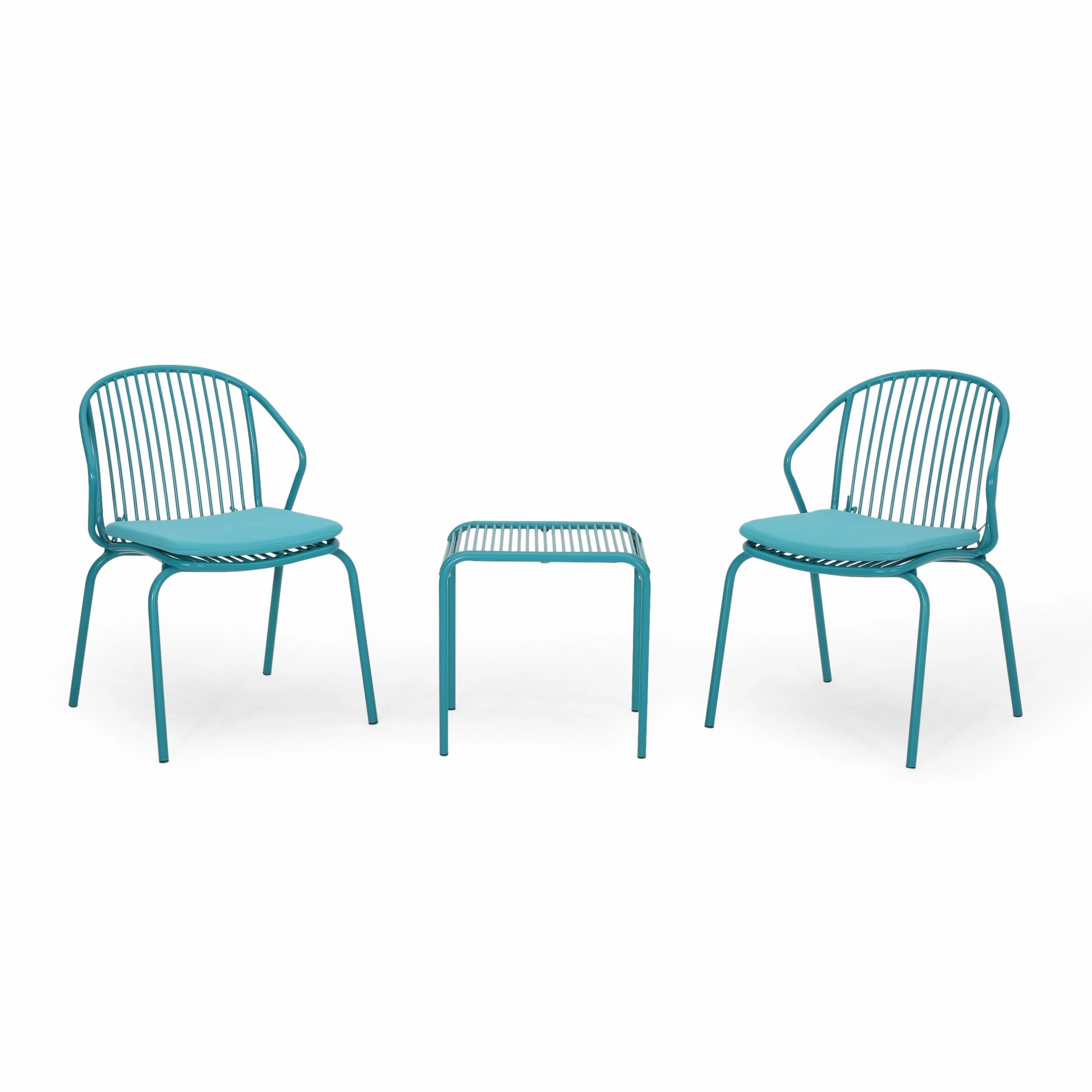 Outdoor Modern Iron 2 Seater Chat Set with Cushions - NH027013