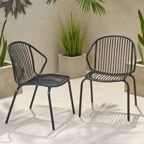 Outdoor Modern Iron Club Chair (Set of 2) - NH417013 chandelier, pendant light