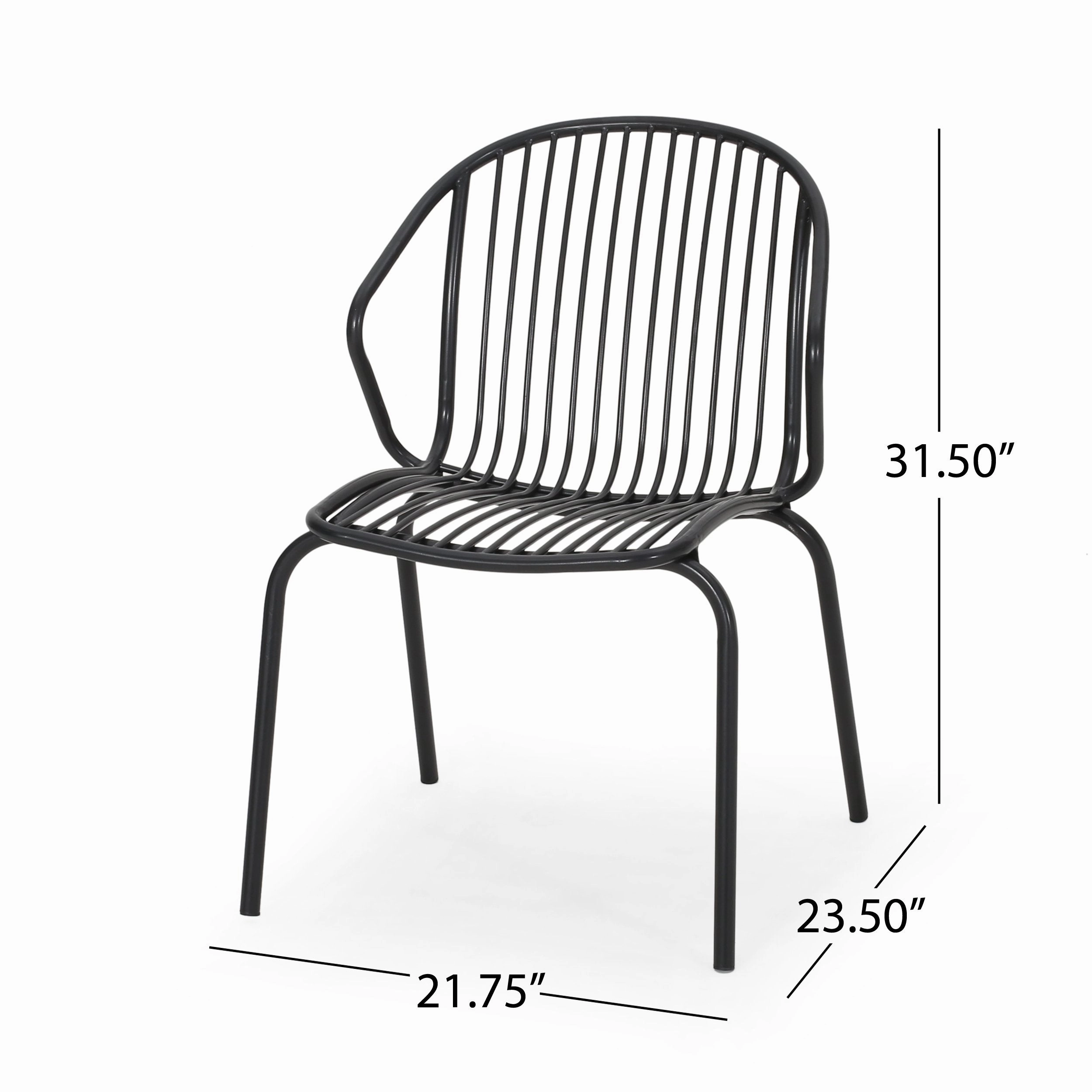 Outdoor Modern Iron Club Chair (Set of 2) - NH417013