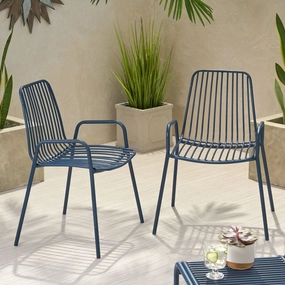 Outdoor Modern Iron Club Chair (Set of 2) - NH927013 chandelier, pendant light