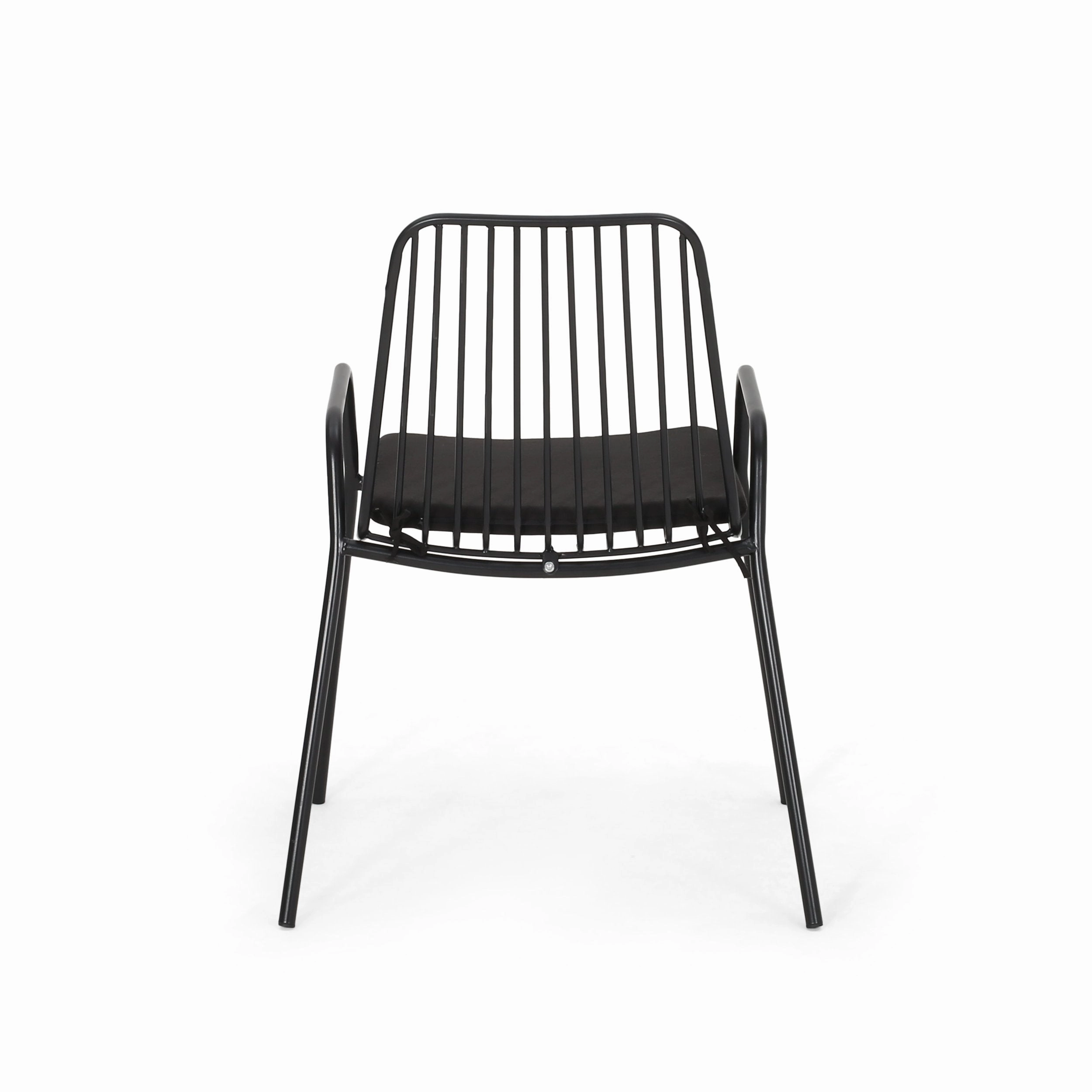 Outdoor Modern Iron Club Chair with Cushion (Set of 2) - NH237013
