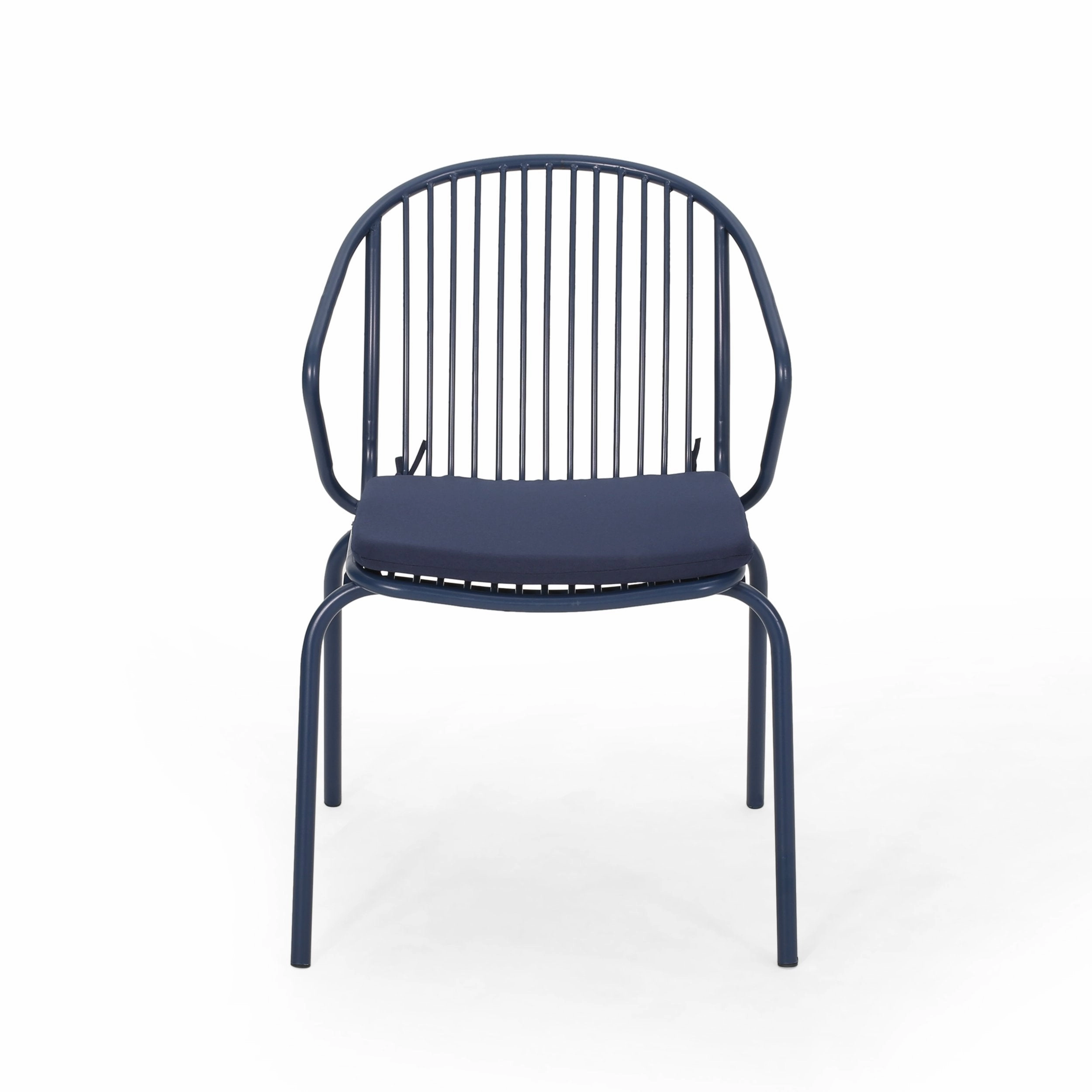Outdoor Modern Iron Club Chair with Cushion (Set of 2) - NH717013