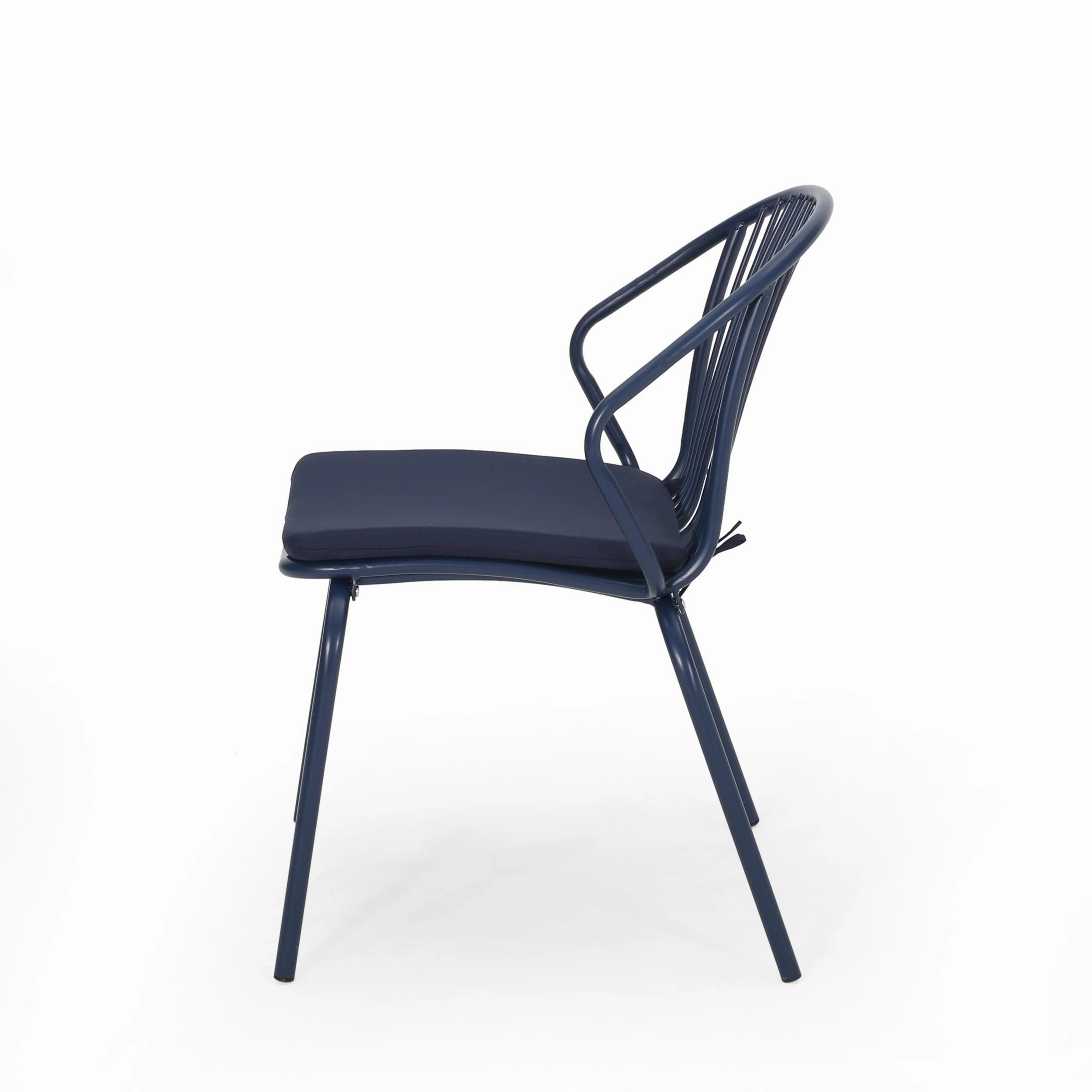 Outdoor Modern Iron Club Chair with Cushion (Set of 2) - NH717013