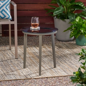 Outdoor Modern Side Table with Tempered Glass Top - NH522113 coffee table, accent table